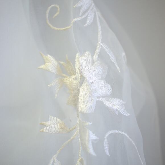 Vintage Sheer Floral Sleeve Button-up Size 16 - Picture 8 of 9